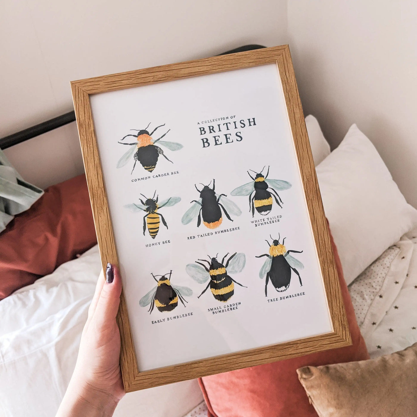 Bee Art Print - A Collection of British Bees