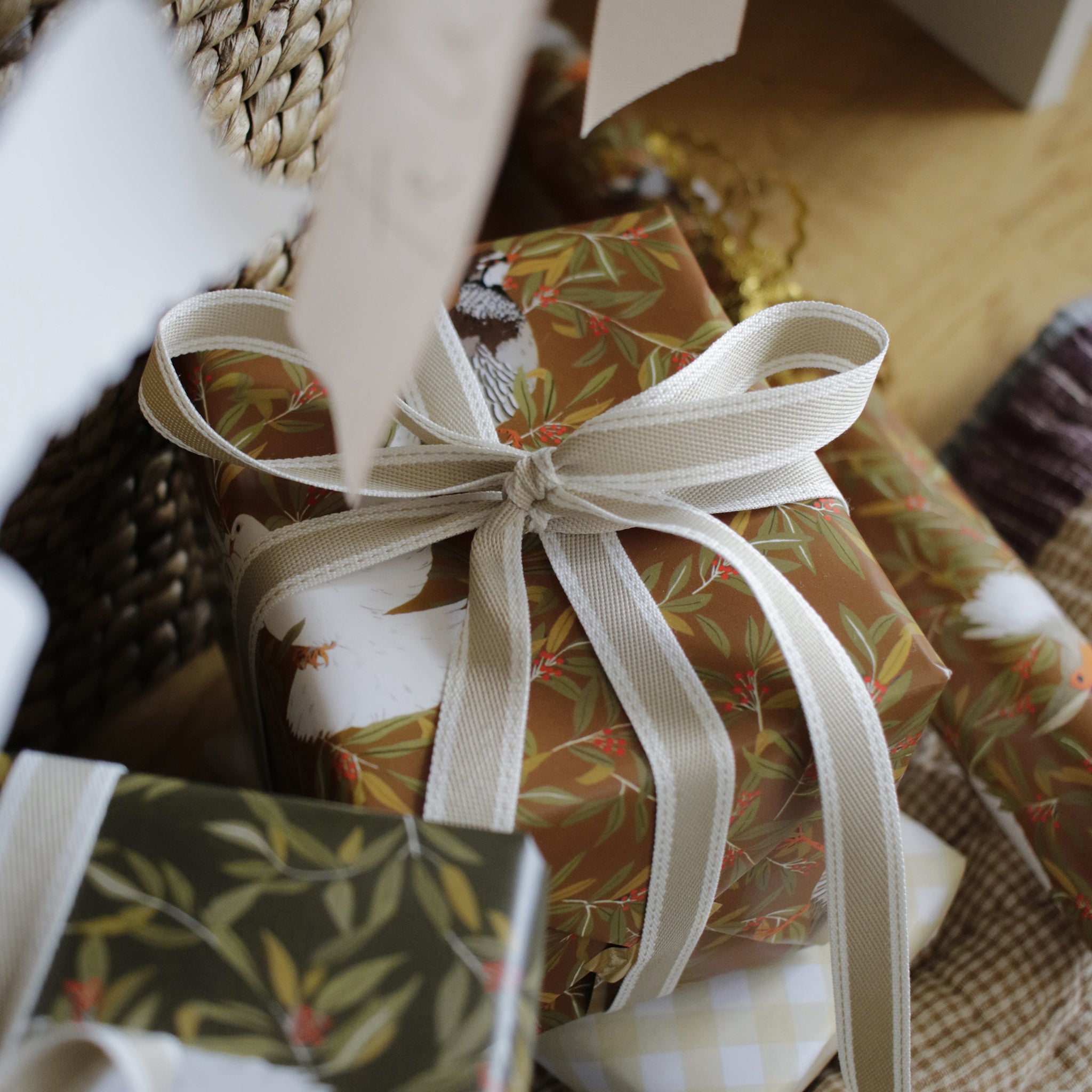 robin christmas wrapping paper