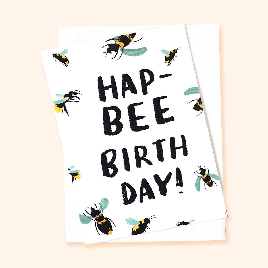 British Bee Illustrated Hap-Bee BirthdayBirthday Card with White Envelope - Annie Dornan Smith
