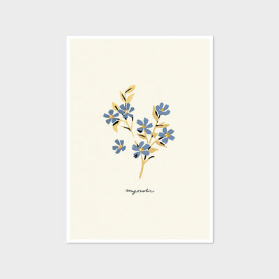 blue forget me not flower print