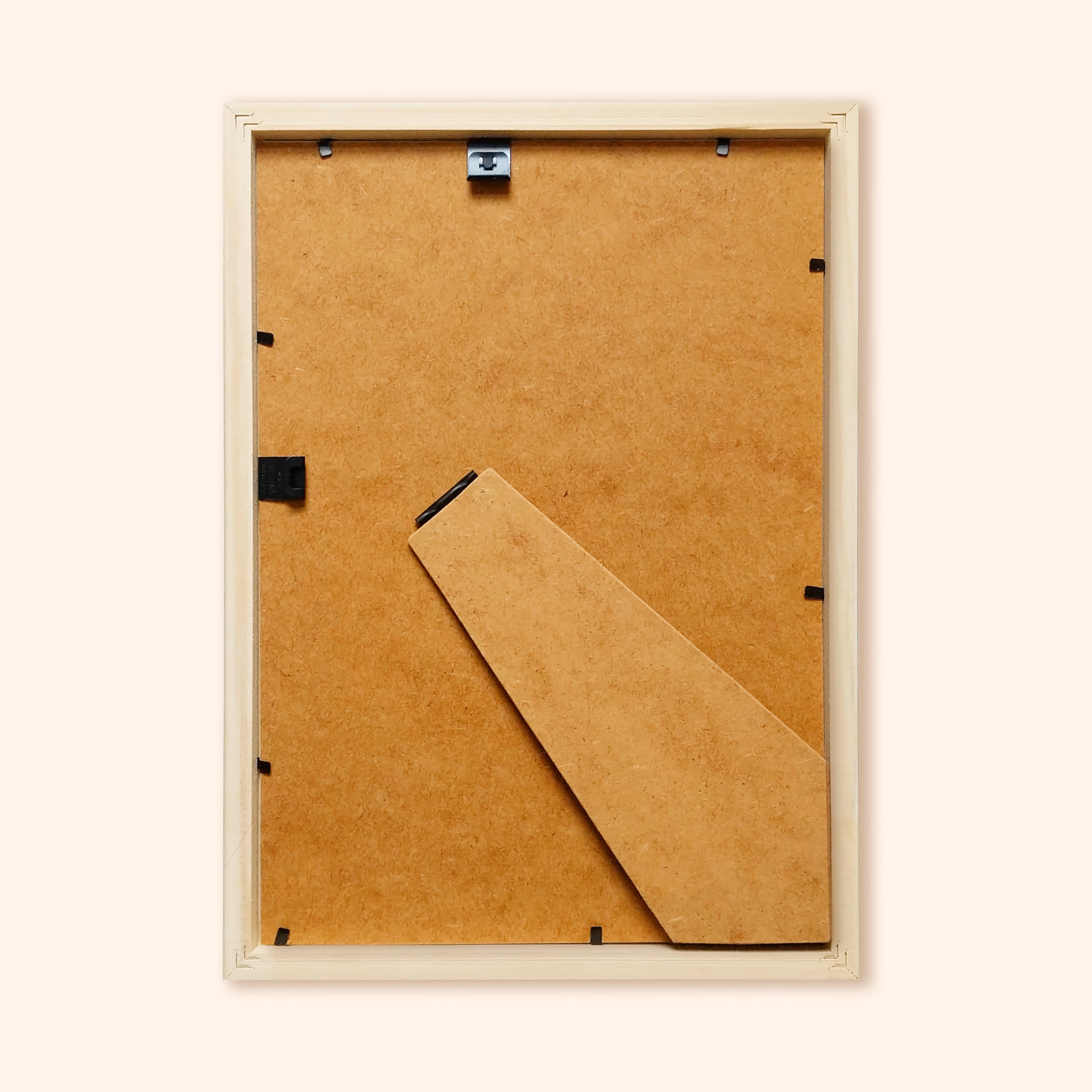 Back of A Size Oak Frame With Stand and Hook