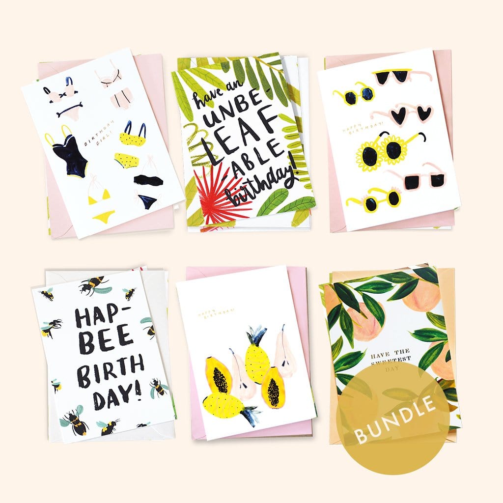 Illustrated Birthday Card Bundle Including Six Cards - Annie Dornan-Smith