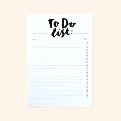 Mono Hand Lettered Lined To-Do List Notepad - Annie Dornan Smith