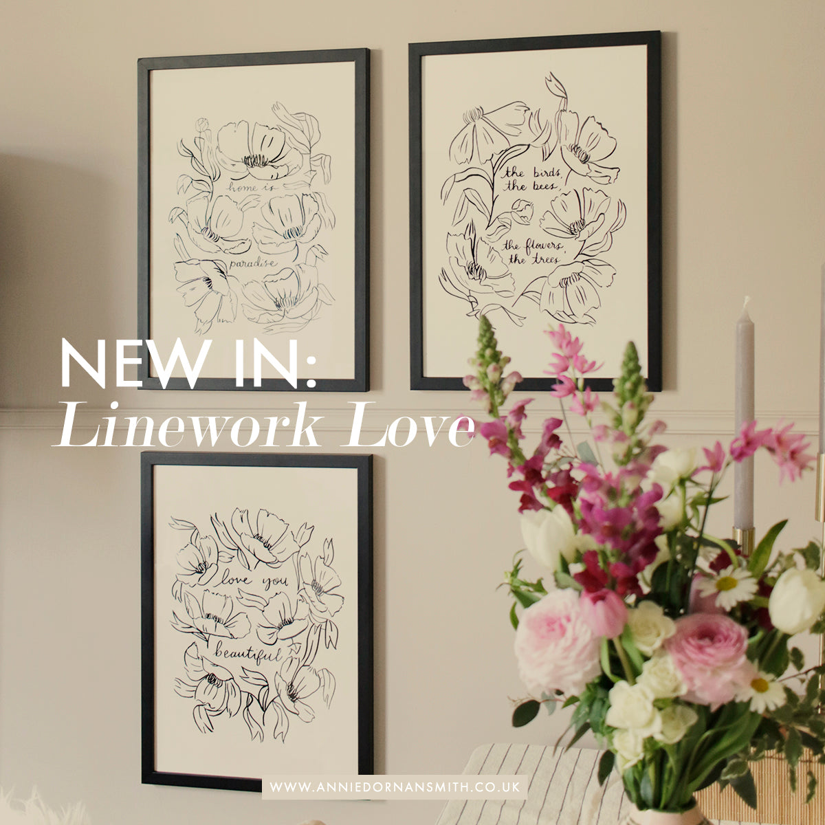New - Floral Line Art Home Decor Collection | Annie Dornan Smith