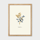 baptisia blue flower print in an oak frame