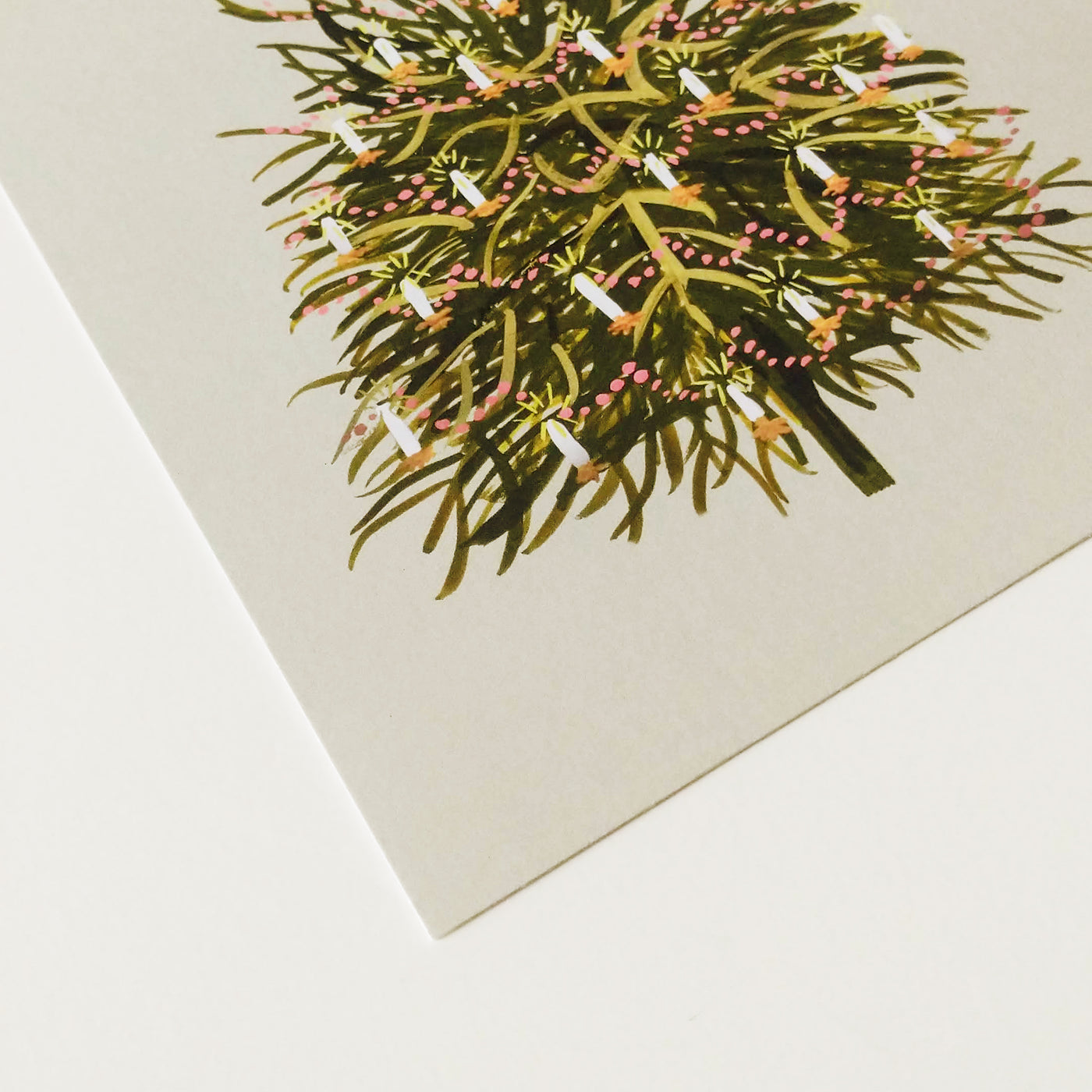 details of the Christmas tree print in A5