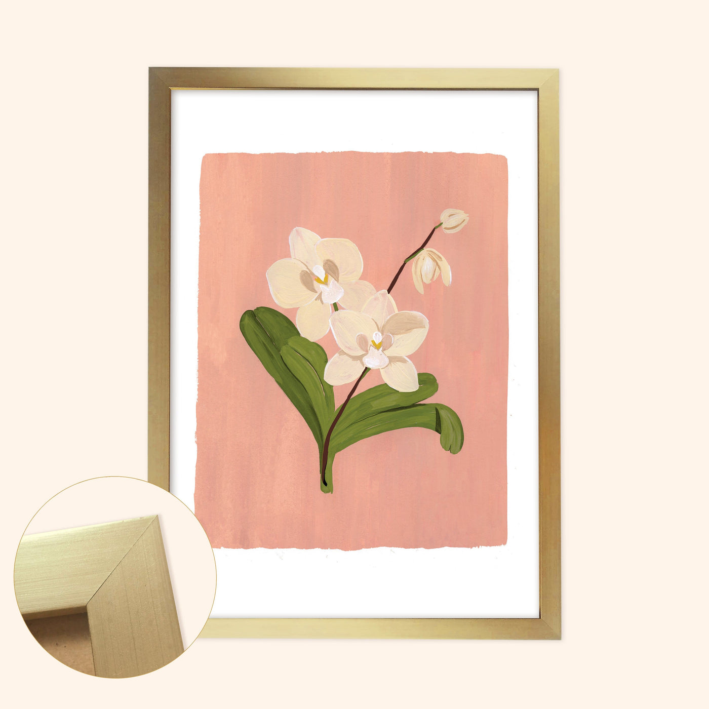 Pink Orchid Floral Botanical Art Print