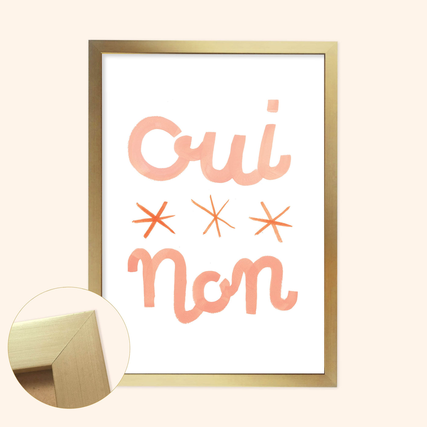 Oui Non French Typographic Print