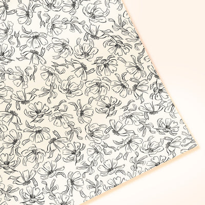 Sheet Of Wrapping Paper With Floral Line Art - Annie Dornan Smith