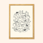 Black Line Floral Art Print The Richer The Soil The Brighter You Bloom In Oak Frame  - Annie Dornan Smith