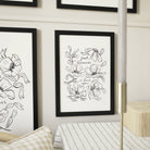 Black Line Floral Art Print Just Because I Love You In A Black Frame  - Annie Dornan Smith