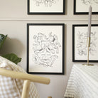 Black Line Floral Art Print Forever And Ever You In A Black Frame Hanging On A Wall  - Annie Dornan Smith
