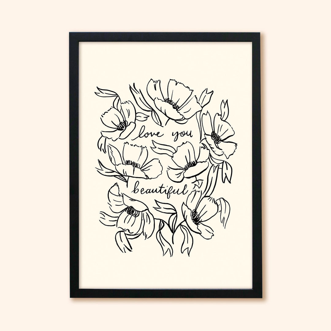 Black flower print clearance
