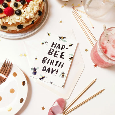 British Bee Illustrated Hap-Bee BirthdayBirthday Card with White Envelope - Annie Dornan Smith