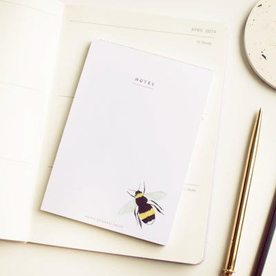 Plain Notepad With An Illustrated British Bee In The Corner - Annie Dornan Smith