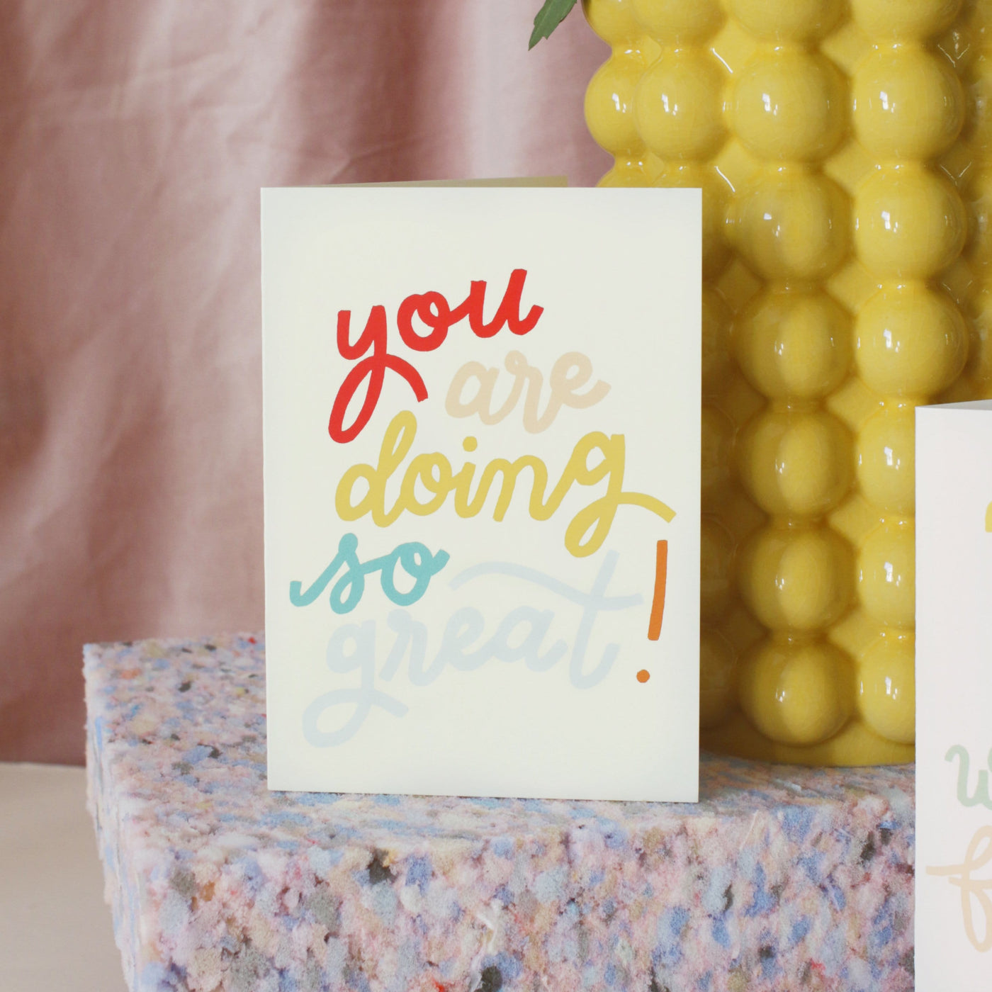 A Hand Lettered Rainbow Typography Father's Day Card Which Reads You Are Doing So Great - Annie Dornan Smith