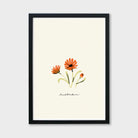 rudbeckia flower print in a black frame