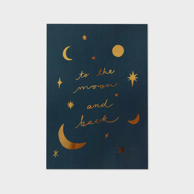 to the moon and back gold star print