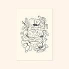 Black Floral Line Art Work Print With The Words Home Is Paradise - Annie Dornan Smith