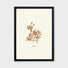 rose flower print in a black frame