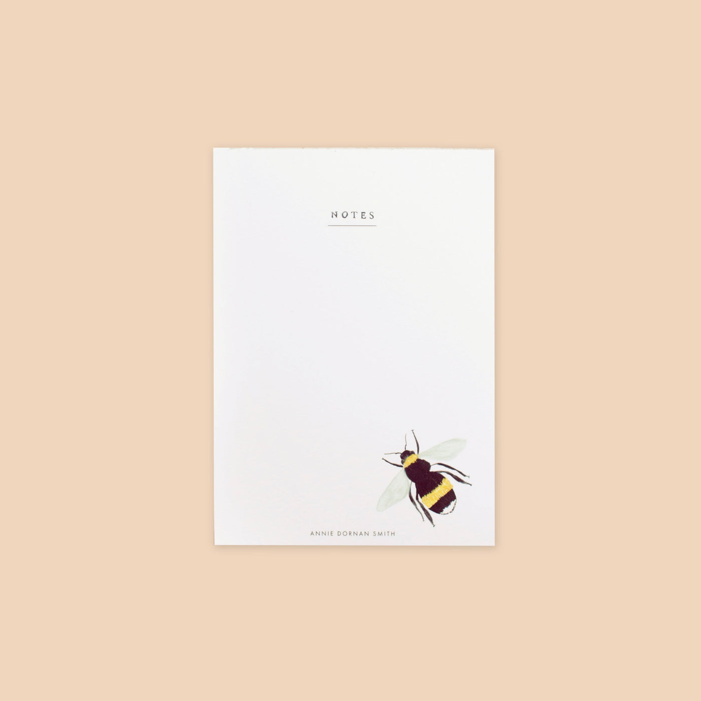 Plain Notepad With An Illustrated British Bee In The Corner - Annie Dornan Smith