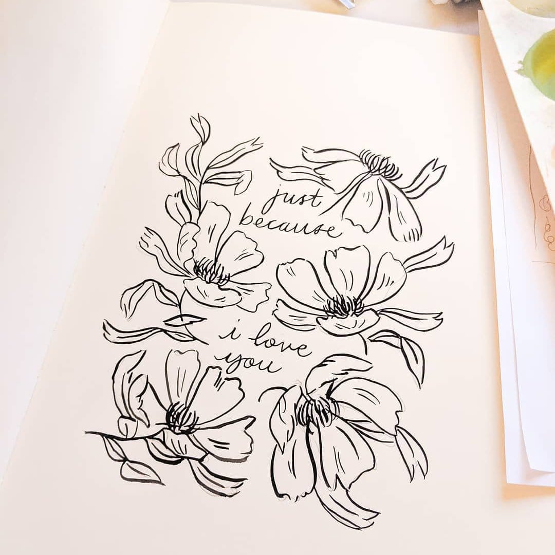 original painting of the Just because I love You print - Annie Dornan Smith