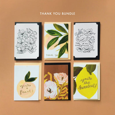 6 Pack of Illustrated Thank You Cards