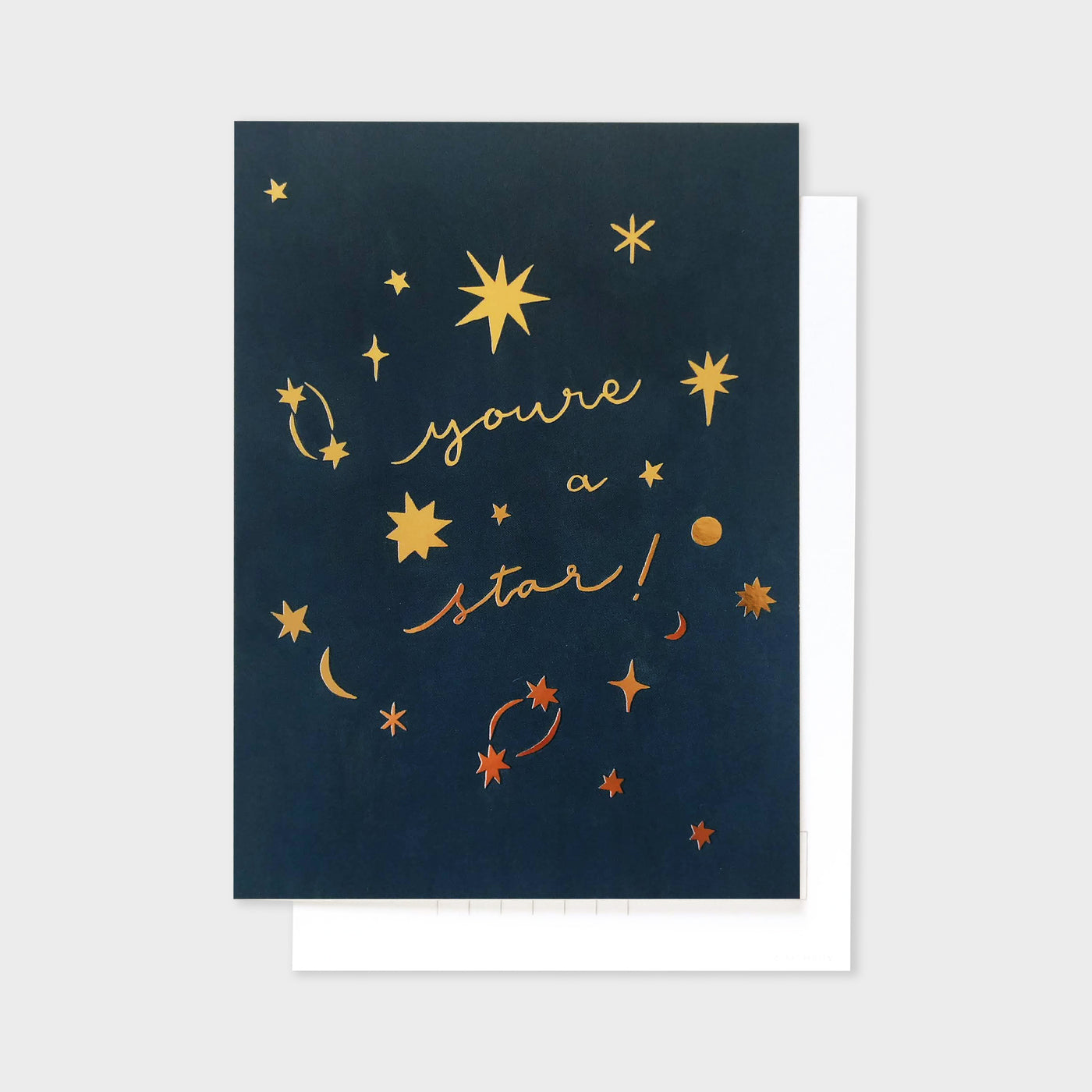 you're a star gold foil postcard